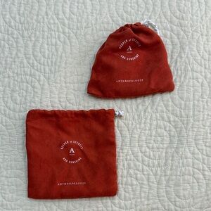 Anthropologie Terracotta Drawstring Jewelry Bags (set of 2)